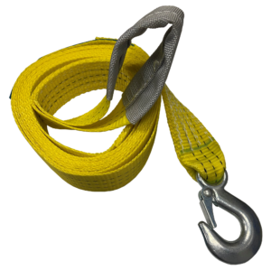 SCITOO Heavy Duty Tie Downs Straps with 2 Hooks 10000 LBs Yellow Tow Strap for Vehicle Recovery 2 Inch x 20 ft 